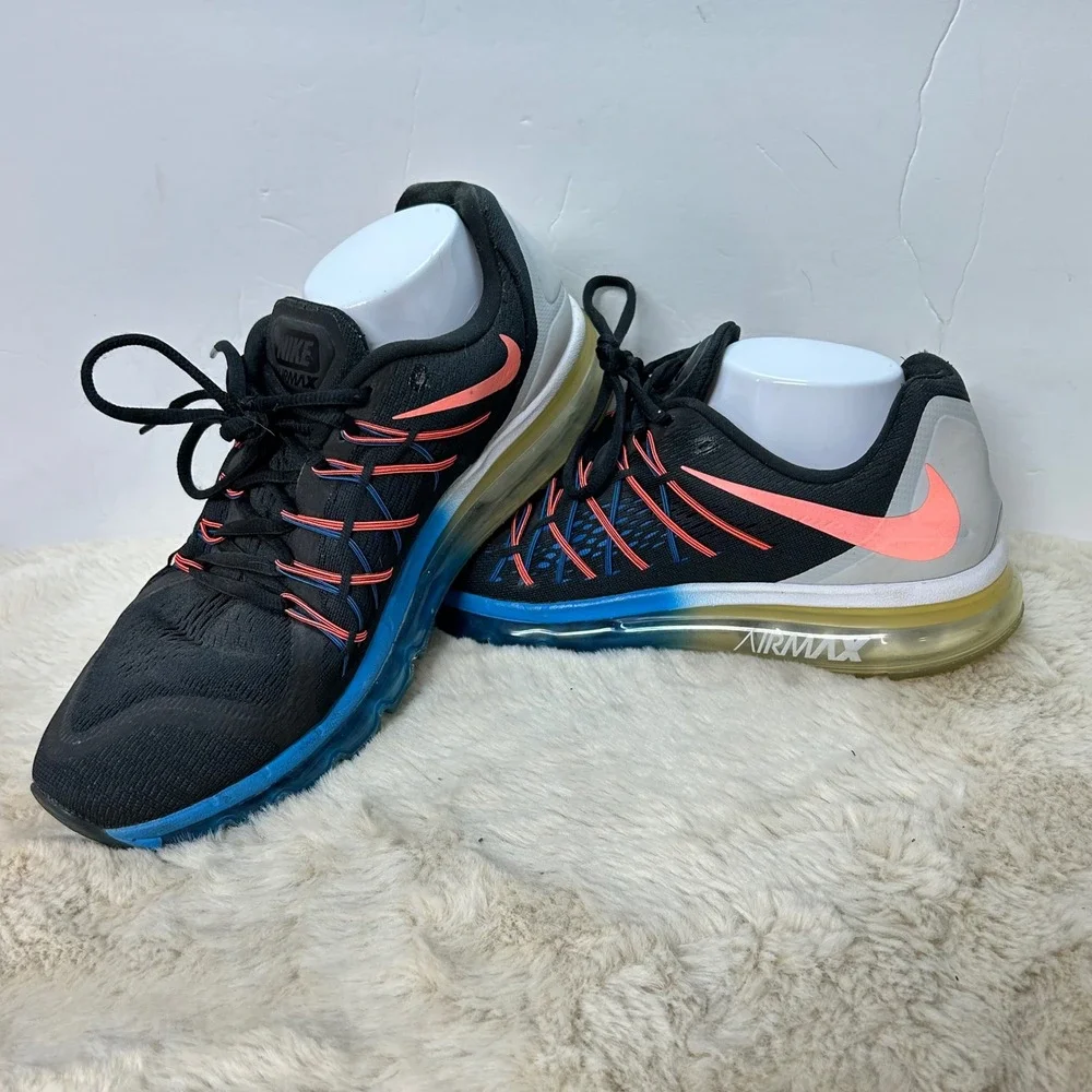 Nike Air Max 2015 Mens Running Shoes‎ Black Blue Coral Size 12
